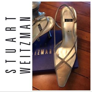 Stuart Weitzman Gold Lame’ Sandals - 8.5
